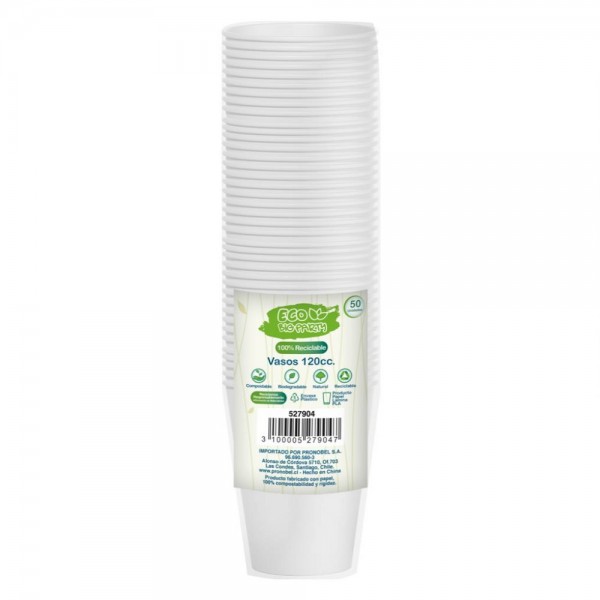 VASO BLANCO 4 OZ PLASTICO ECO 50 UN
