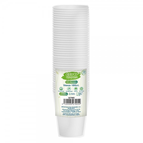 VASO BLANCO 6 OZ PLA ECO 50 UN