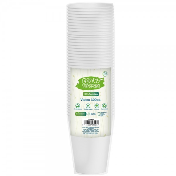 VASO BLANCO 10 OZ PLA ECO 50 UN