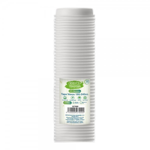 TAPA VASO 6OZ PLA ECO 50 UN  