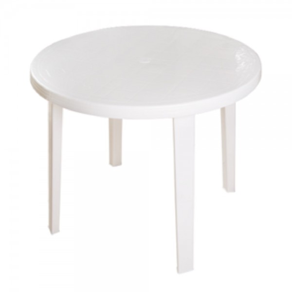 MESA VALENCIA REDONDA BLANCA 90 CM DIAMETRO