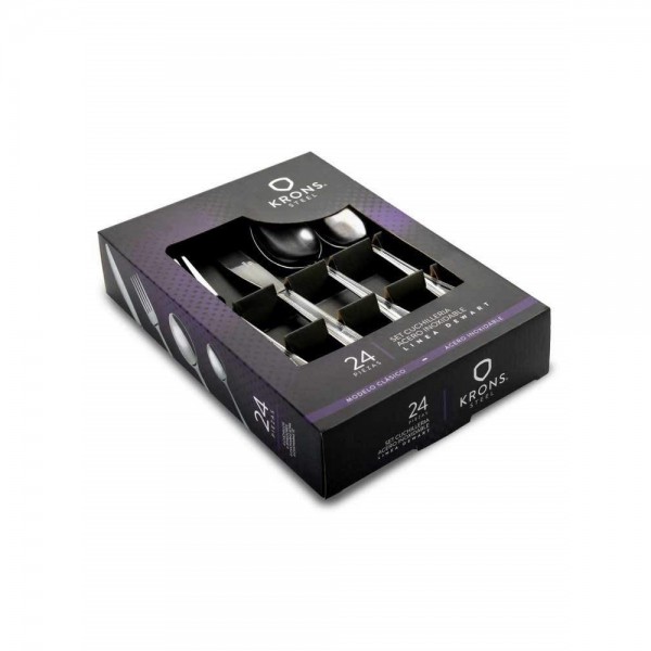 SET CUBIERTOS INOXIDABLE PERLADO 24 PIEZAS
