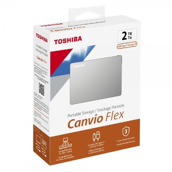 DISCO DURO EXTERNO 2TB CANVIO FLEX TYPE-C GRIS