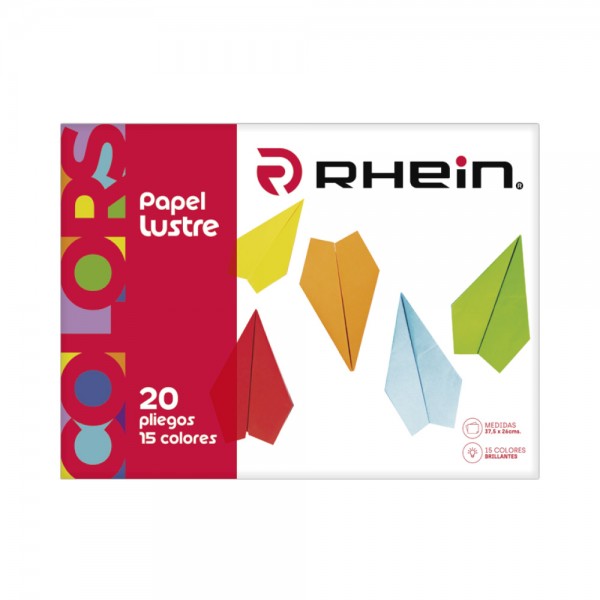 CARPETA CON PAPEL LUSTRE 26 X 37.5 CM 20 HOJAS