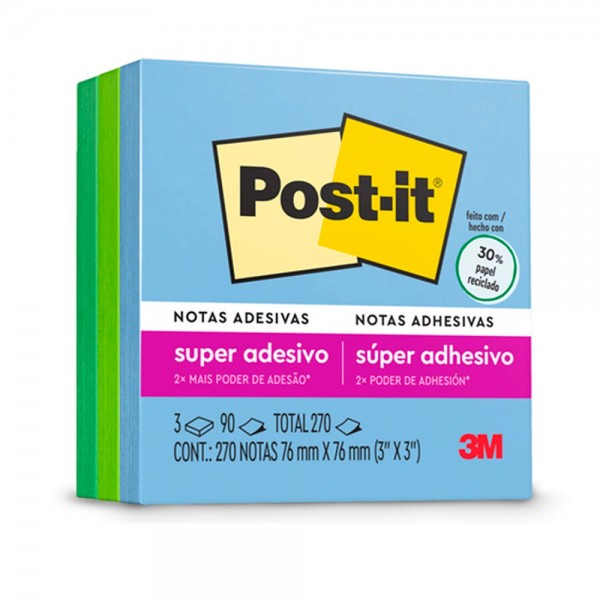 NOTA ADHESIVA CUBO 270 HOJAS 3 COLORES OASIS