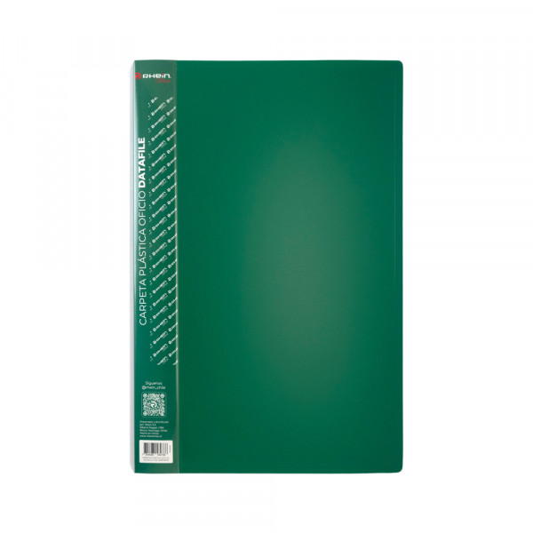 CARPETA PLASTICA CON GUSANO OFICIO VERDE DATAFILE