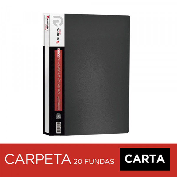 CARPETA CON FUNDAS CARTA NEGRA 20 FUNDAS