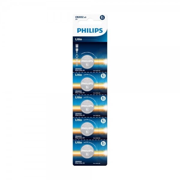PILA LITIO CR2032 PREPICADO  X5
