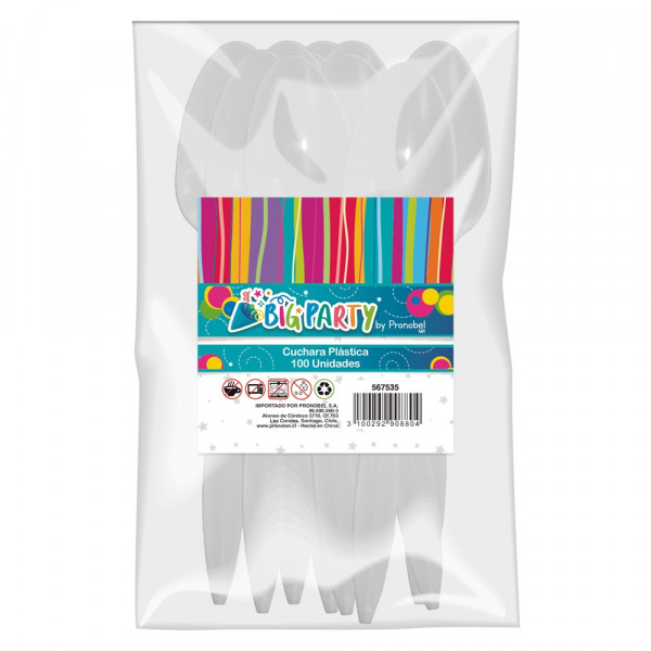 CUCHARA PLASTICA BOLSA 100 U