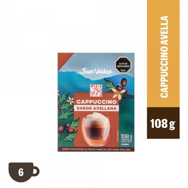 CAFE INSTANTANEO CAPPUCCINO AVELLANA 18GR X 6 UN