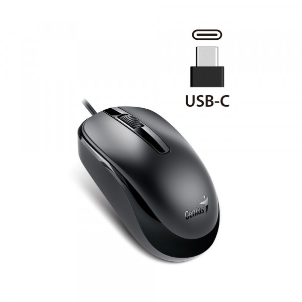 MOUSE ALAMBRICO NEGRO DX-120 USB-C