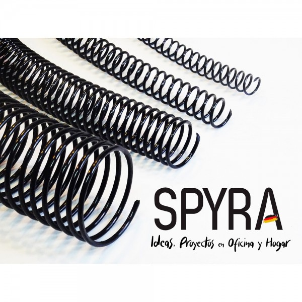 ESPIRAL ENCUADERNACION PLASTICO 10 MM NEGRO 100 UN