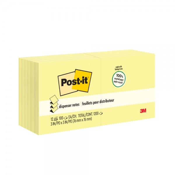 NOTA ADHESIVA  POP-UP AMARILLO R330 7.6 X 7.6 CM 12 UN X 100 HOJAS