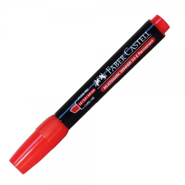 MARCADOR PERMANENTE DESECHABLE PUNTA BISELADA COLOR ROJO N54-E