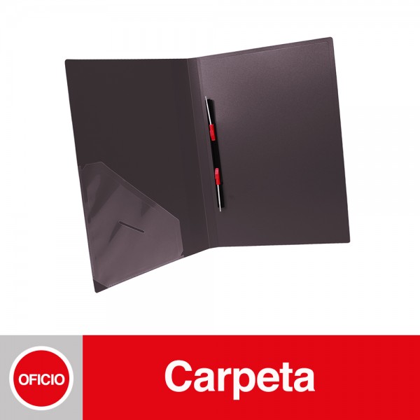 CARPETA VINIL CON GUSANO OFICIO NEGRO
