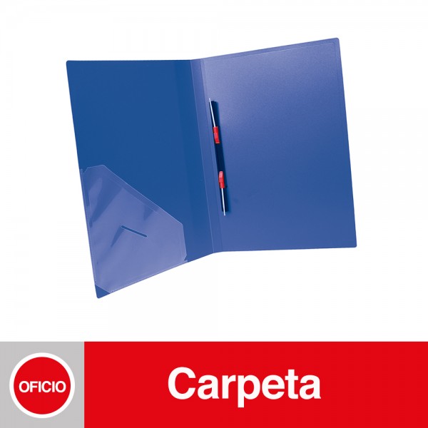 CARPETA VINIL CON GUSANO OFICIO AZUL