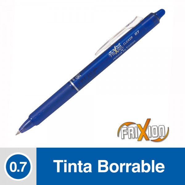 LAPIZ PASTA BORRABLE AZUL FRIXION BALL CLICKER 0.7 MM