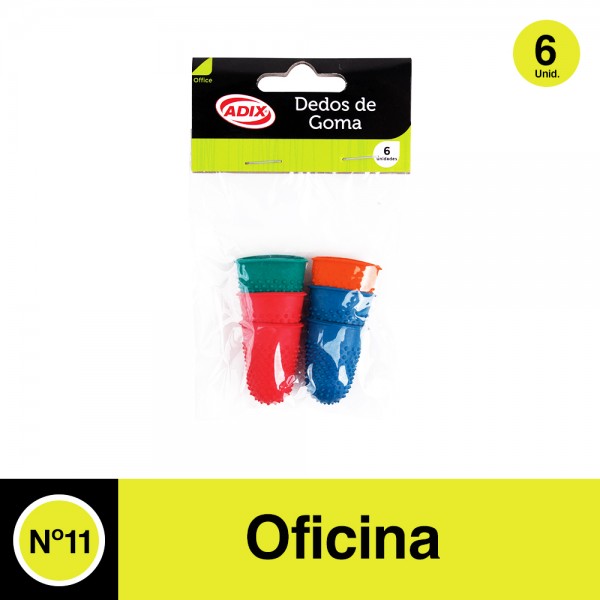 DEDO DE GOMA N11 6UN COLOR SURTIDO