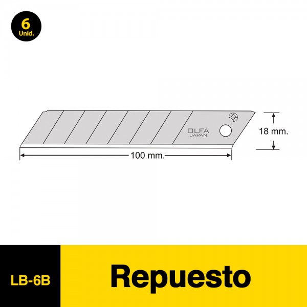 REPUESTO CUCHILLO GRANDE LB6B 6 UN