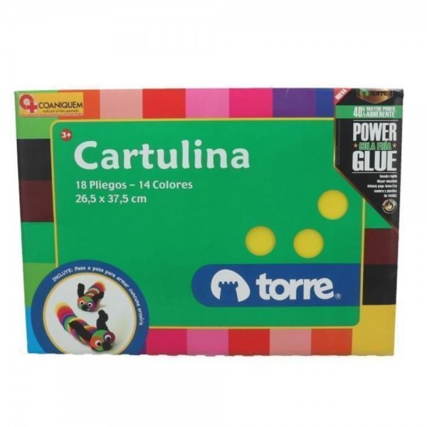 CARPETA CON PAPEL CARTULINA 18 PLIEGOS 14 COLORES 26.5X37.5 CM