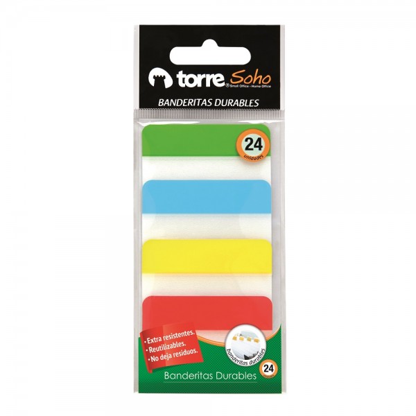 BANDERITAS ADHESIVAS DURABLE COLORES SURTIDOS 24 UN