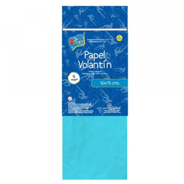 PAPEL SEDA CELESTE 50X75 CM 22 GR 1 PIEZA