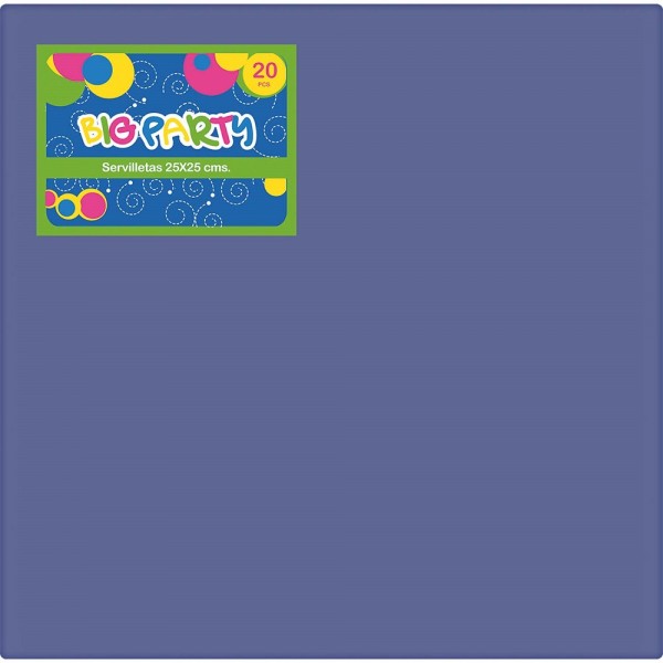SERVILLETA AZUL 25 X 25 CM 20 PCS