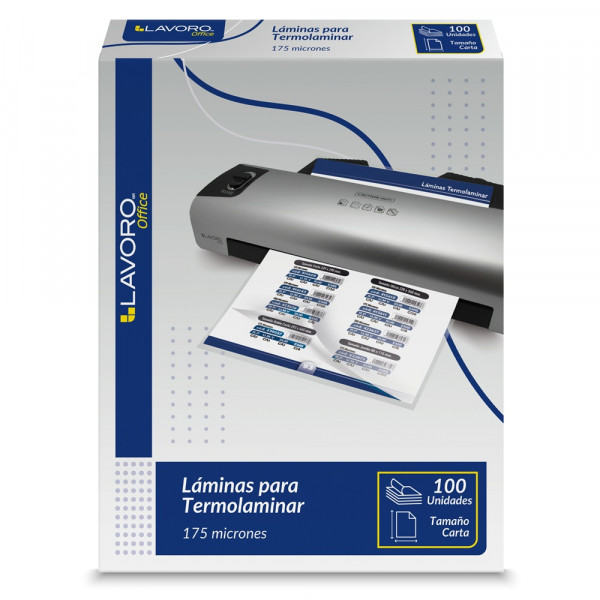 LAMINA TERMOLAMINADORA 229X290 MM CARTA 100 UNIDADES 175 MICRONES