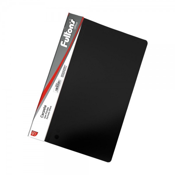 CARPETA CON FUNDAS OFICIO NEGRA 40 UN