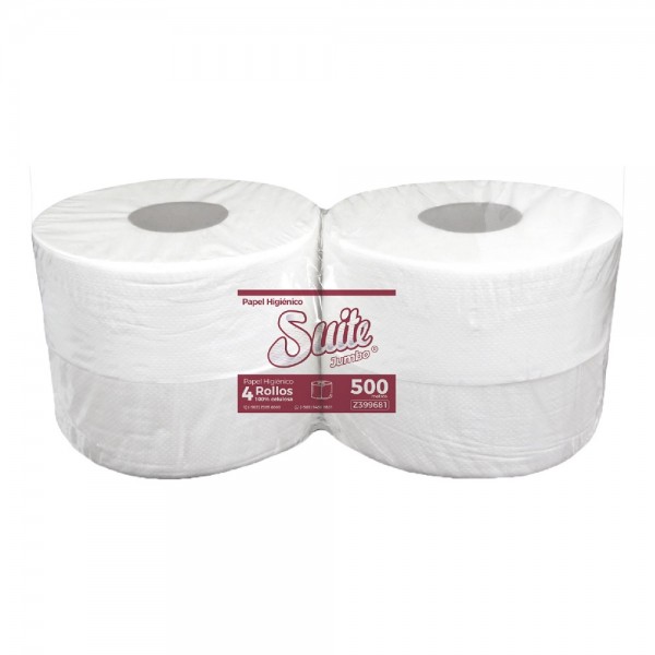 PAPEL HIGIENICO JUMBO HOJA SIMPLE 500 MT 4 ROLLOS