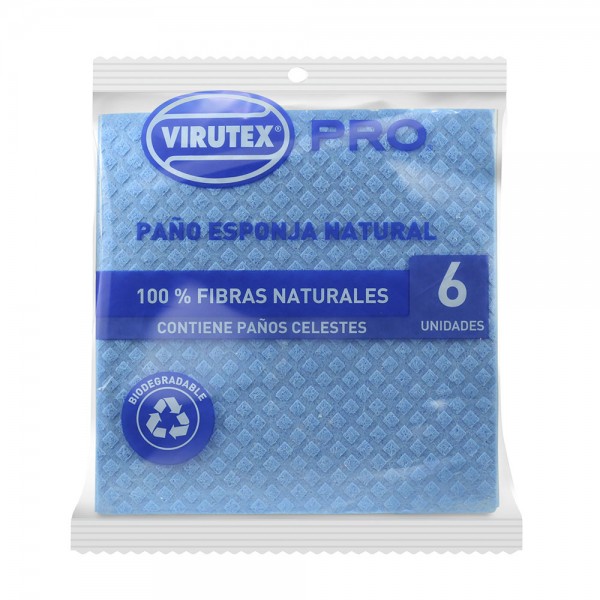 PAÑO ESPONJA CELESTE 6 UN