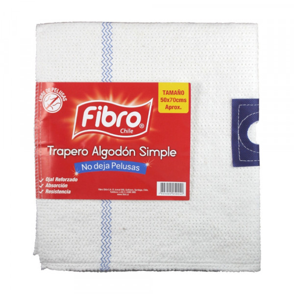 TRAPERO DOBLE ALGODON CON OJAL 50 X 70 CM 1 UN