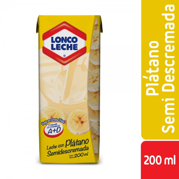 LECHE CAJA SEMI DESCREMADA CON SABOR PLATANO 200 CC