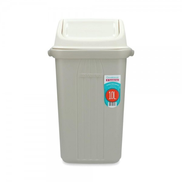 BASURERO PLASTICO TAPA VAIVEN 10 LITROS