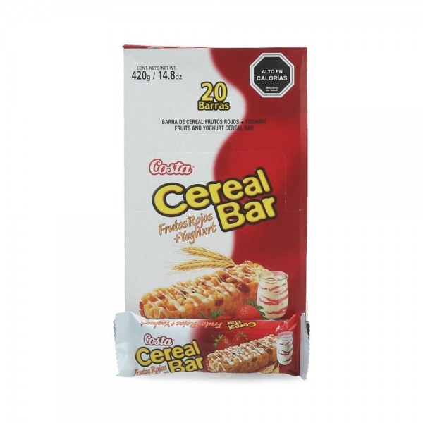 CEREAL EN BARRA FRUTOS ROJOS 18 GR X 20 UN CEREALBAR
