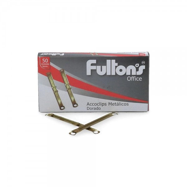 ACCOCLIP METALICO DORADO CAJA 50 UN