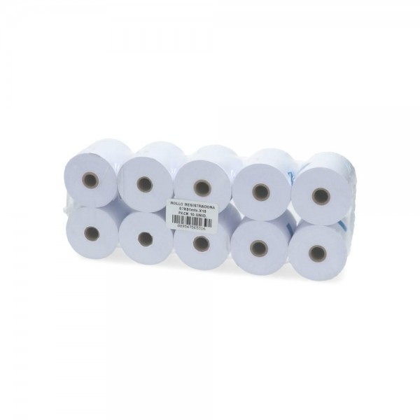 ROLLO PAPEL SUMADORA BLANCO 57 MM X 31 MT X 5.5 CM 10 UN