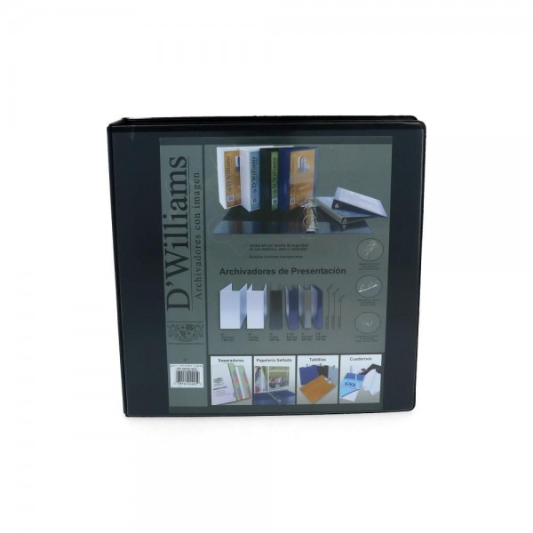 ARCHIVADOR CATALOGO CARTA 2 AROS 2.0 NEGRO