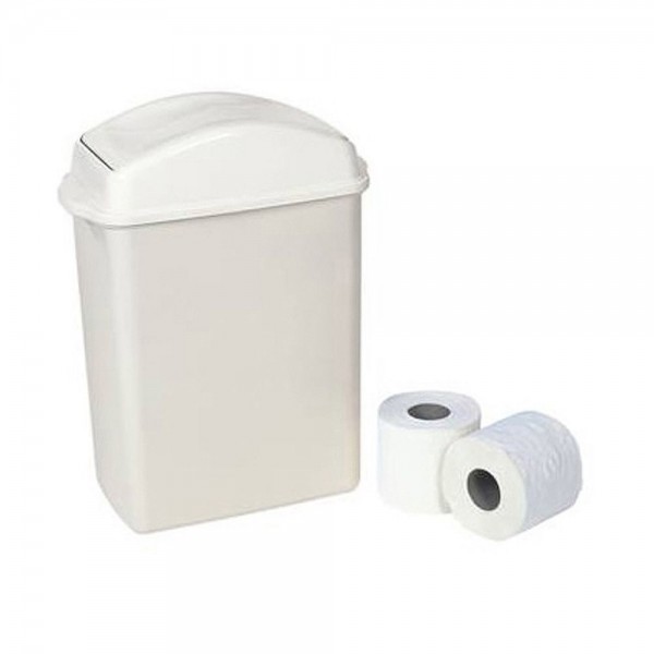 BASURERO PLASTICO BAÑO CON TAPA VAIVEN 20.5 LT