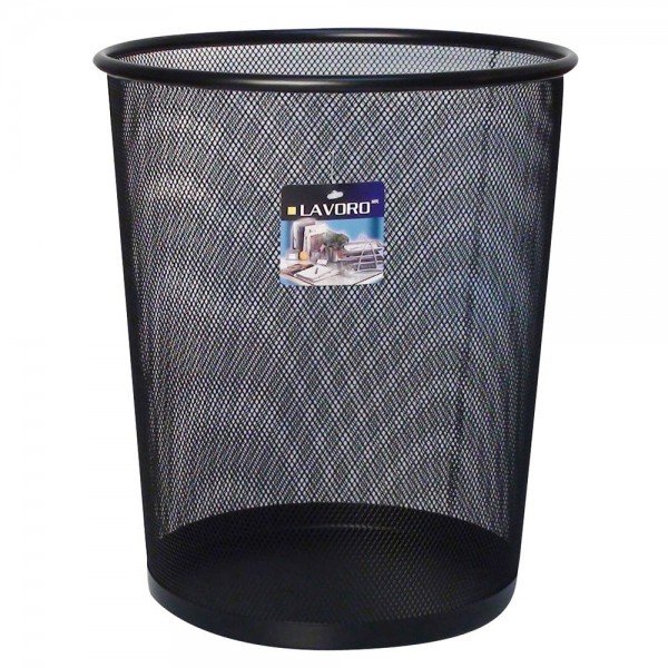 PAPELERO METALICO REJILLA NEGRO 30 X 30 CM