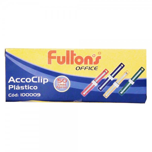 ACCO CLIP PLASTICO CAJA 50 UN CON SURTIDOS