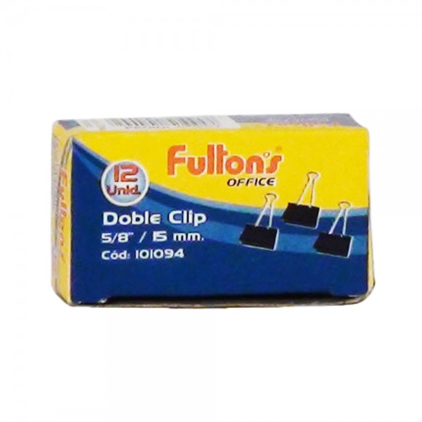 CLIPS DOBLE 12 UN 15 MM NEGRO 1/2 PULGADA