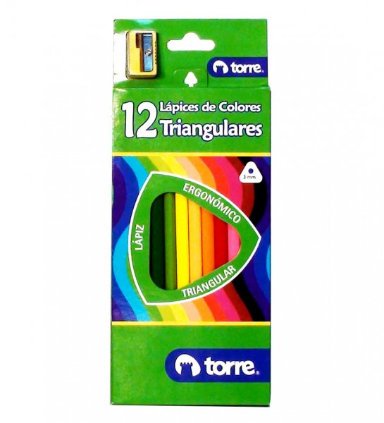 LAPICES COLORES LARGO TRIANGULAR 12 UN