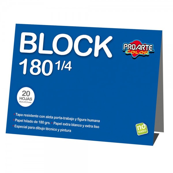 BLOCK DIBUJO MEDIO N 180 1/4 20 HOJAS