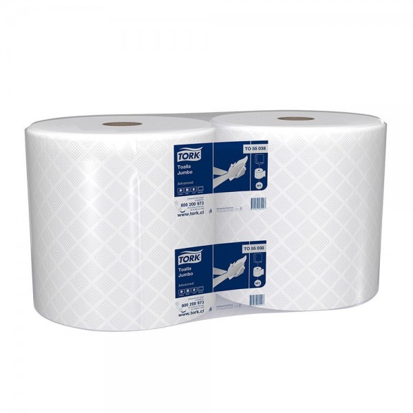 TOALLA PAPEL JUMBO HOJA SIMPLE 310 MT 2 ROLLOS ADVANCED