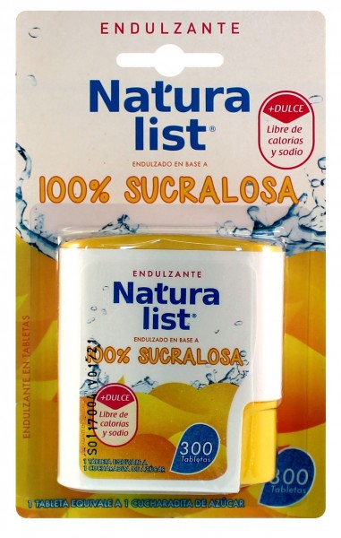 ENDULZANTE EN TABLETAS SUCRALOSA 300 UN CON DOSIFICADOR