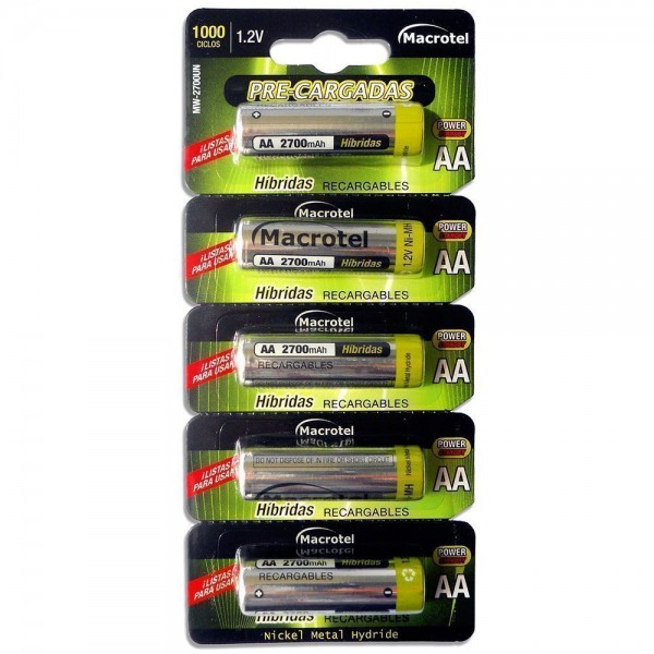 PILA RECARGABLE AA 2700 MAH HIBRIDA 5 UN