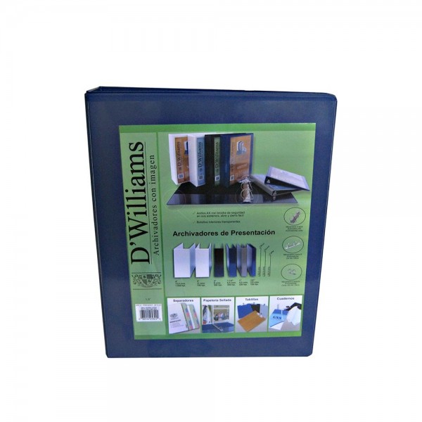 ARCHIVADOR CATALOGO OFICIO 2 AROS 1.5 AZUL